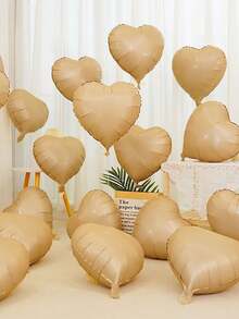12pcs 18 Inch Red, White, Black, Cream, Gold, Rose Gold, Pink, Silver, Blue Heart-Shaped Aluminum Foil Balloons, Suitable For Birthday Party, Wedding Engagement, Confession, Love Party, Valentine's Day, Anniversary, Event Party Decoration - Multicolor - View 9