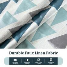 Leeva Modern Kitchen Curtains Window Valance - 52x18 Inch Blue Gray Geometric Valances For Windows, Light Filtering Farmhouse Valance For Bedroom Living Room,52inchWx18inchL(Packof1),Blue-Triangles - Blue-triangles - View 6