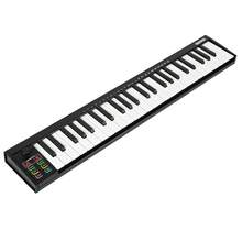 49 Key MIDI Keyboard Controller, USB MIDI Keyboard Controller With DAW Integration, 8 Drum Pads & OLED Display, Perfect For Music Production - Black - View 1