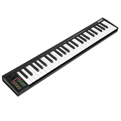 49 Key MIDI Keyboard Controller, USB MIDI Keyboard Controller With DAW Integration, 8 Drum Pads & OLED Display, Perfect For Music Production