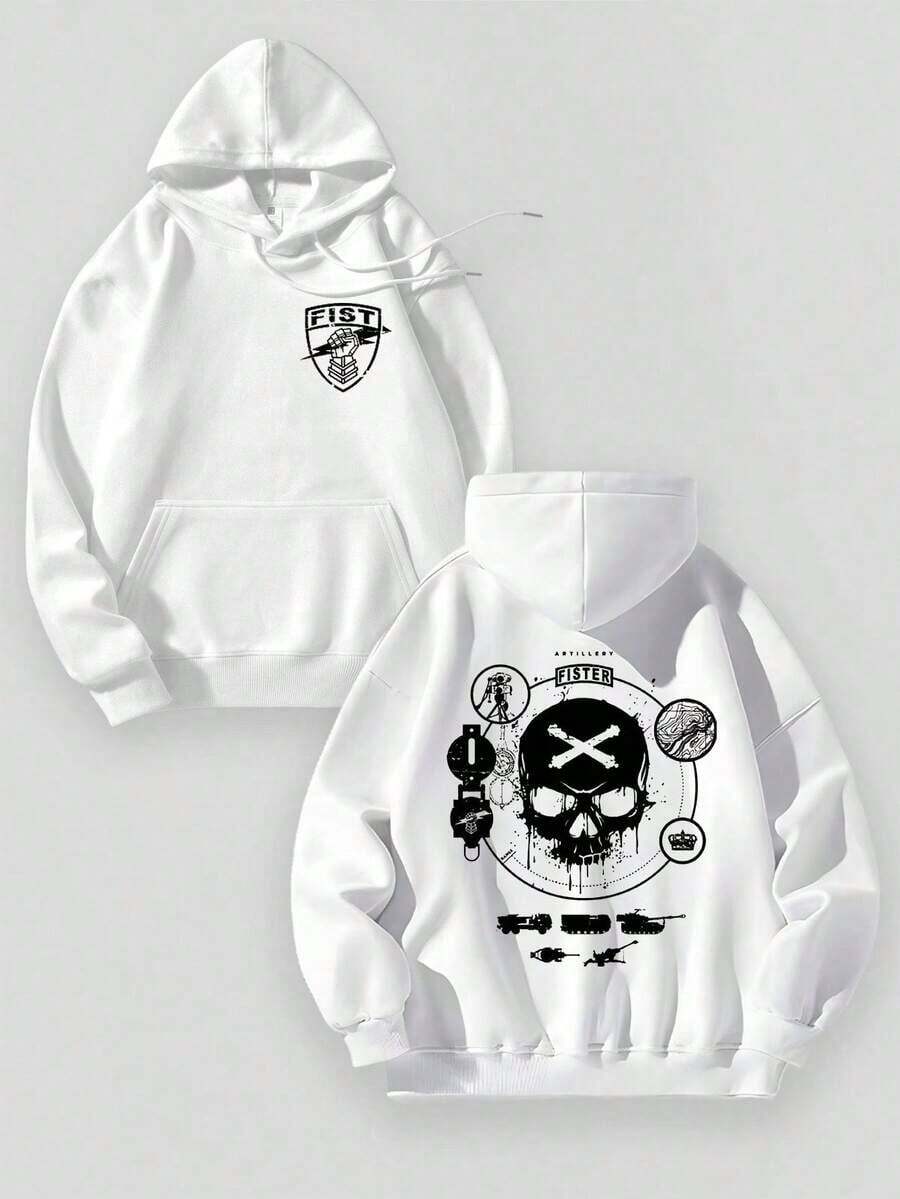 Aged Washed Cotton Crew Neck 280g Double-Sided Printing Men's Hoodie With Soft And Breathable Fabric Presenting A Spider Pattern And The Text "ANTl SOCIAL SOCIAL CLUB" SouljaConcertHalloweenGothicVintageStreetwear Graphic009-AB Sweatshirts For Women Hoodies For Men Black Hoodie For Women Men's Hoodie Sweatshirts For Men - 白色 2 - 查看 1