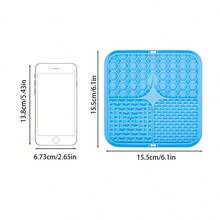 15.5x15.5厘米 狗狗/猫咪舔食垫，带吸盘，慢食垫，缓解焦虑，狗狗玩具，可喂食黄油、酸奶、花生酱，也可作为宠物洗澡和训练垫使用。