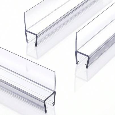 Shower Door Bottom Seal 3Pack Shower Door Sweep Strip Frameless Glass Doors Seal Strip For 3/8'' 10mm Thick Doors 39.3'' X 0.39'' Showers Water Guard Barrier
