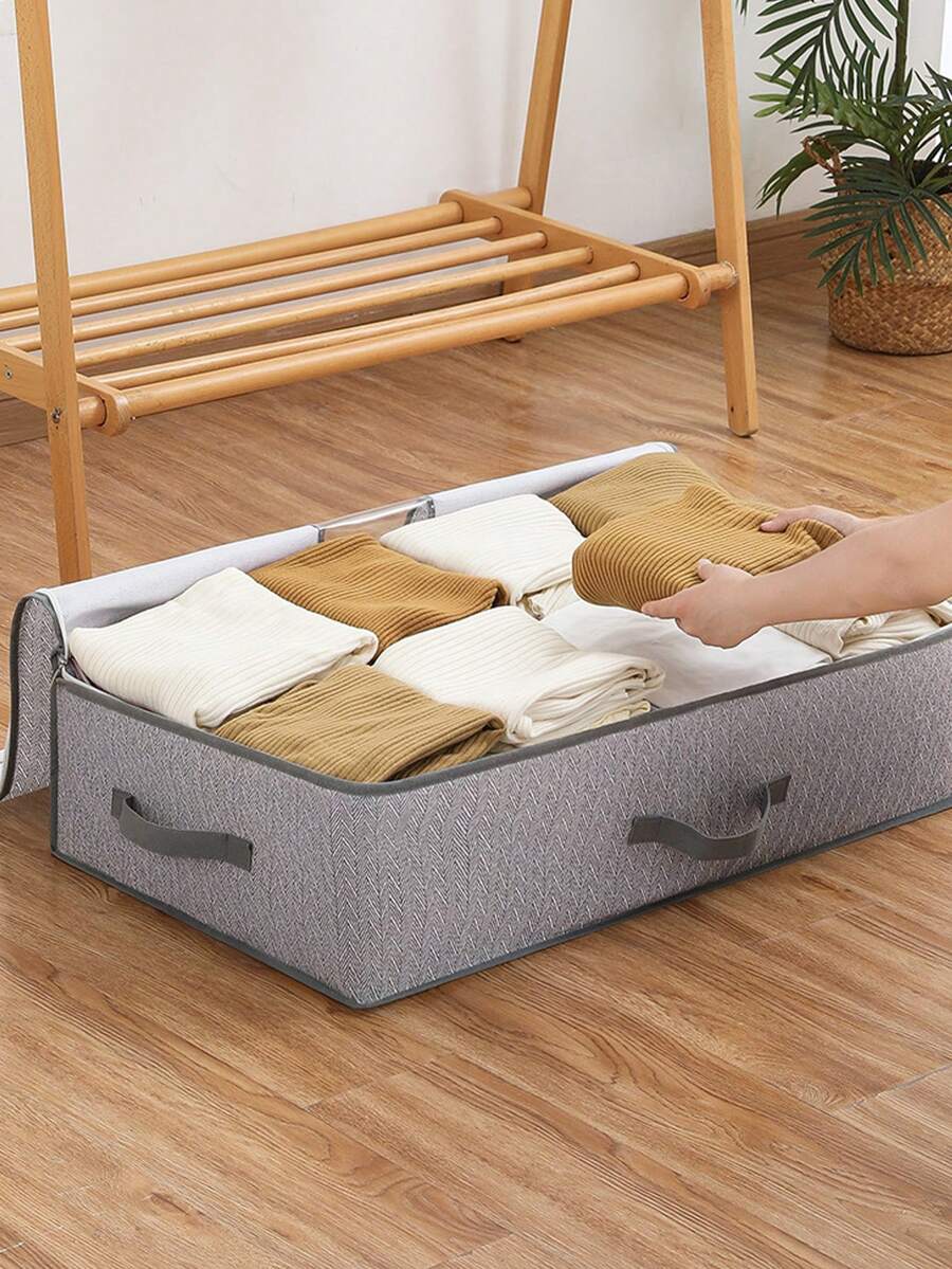 Cajas de almacenamiento de tela plegables de gran capacidad - Adecuadas para ropa de cama, ropa, almohadas, mantas - Ideal para el hogar, dormitorio, dormitorio, armario - Contenedores de almacenamiento plegables cuadrados para ropa, edredón, edredón - Contenedores de almacenamiento de tela no tejida y ahorro de espacio para armario - Multicolor - Ver 1