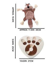 2 Pieces Of Slow-Feeding Plates + Sound-Making Toys | The "Meal Manager" Scientifically Protecting The Stomach Of Dogs And Cats. The Plate Surface Is Densely Distributed With Silicone, And Plastic Protrusions Are Embedded In The Gaps Between The Protrusions. - Multicolor - View 2