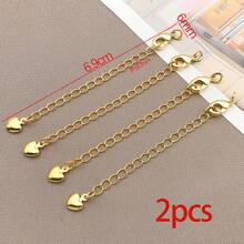 2件装手链延长链，黄铜金属星星、爱心、海豚造型吊坠延长链，适用于珠宝制作、项链、手链DIY工艺品