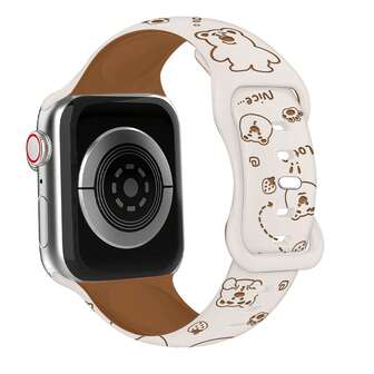 1 st. snidat silikonarmband i två färger med "björn, jordgubb", kompatibelt med 38 mm, 40 mm, 41 mm, 42 mm, 44 mm, 45 mm, 46 mm, 49 mm, Ultra 3/2/1, unisex; vattentätt silikonarmband med snidat björnmönster, kompatibelt med IW-serien 11, 10, 9, 8, SE 7, 6, 5, 4, 3, 2, 1 (klocka ingår ej)