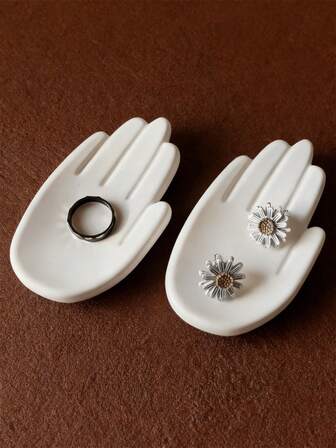 DIY 3D Palm Candle Holder Resin Epoxy Mold, Wax Candle Decor Tray, Silicone Mold For Plaster, Clay Home Decor