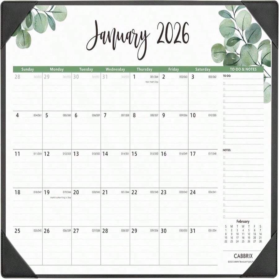 Large Desk Calendar 2026 With Desktop Mat, Cabbrix Desk Pad Calendar 22 ...