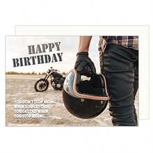 Premium Birthday Card With Envelope. Greeting Happy Birthday For Him Or Her Man Woman Biker Motor Bike Rider With Quote G3428 SW023 - như hình ảnh - Xem 2
