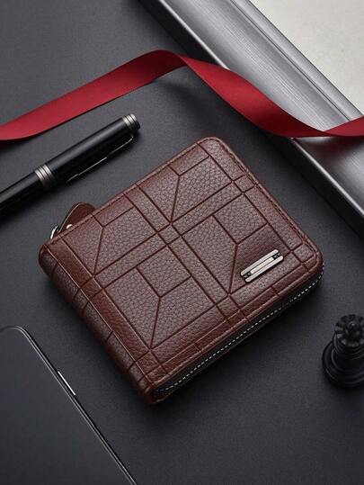SHABILI Korean Style Fashionable Men's Short Wallet Classic And Popular Horizontal Design With Large Capacity And Multiple Card Slots Business Wallet Men Wallet Purse Wallet Men Wallet Leather