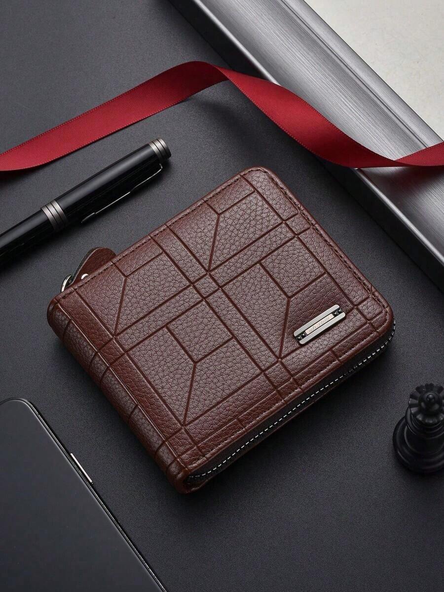 SHABILI Korean Style Fashionable Men's Short Wallet Classic And Popular Horizontal Design With Large Capacity And Multiple Card Slots Business Wallet Men Wallet Purse Wallet Men Wallet Leather - Black - View 1
