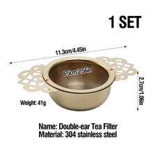 1pc/Set 304 Stainless Steel Tea Infuser Filter, Tea Leaf Strainer For Teapot, Tea Cup, Coffee Cup, Fine Mesh Prevents Dripping, Floral Edge Design Easy To Clean, Universal Fit - Multicolor - View 13