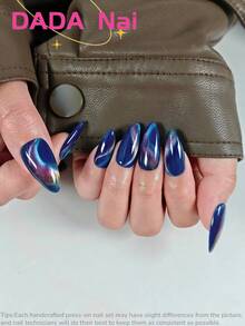 10 miếng dán móng tay hình hạnh nhân bằng acrylic thủ công, dụng cụ làm móng, miếng dán móng tay Giáng sinh màu xanh dương, giá cả phải chăng, hình dán móng tay dễ thương, giấy bạc dán móng, miếng dán móng tay mùa thu, móng tay dự tiệc, móng tay mắt mèo, vẽ tay, kim tuyến mịn, móng giả, nghệ thuật làm móng, bộ dụng cụ làm móng, móng tay đèn UV, giấy bạc dán móng, dụng cụ làm móng, móng giả dán thủ công. - Nhiều màu - Xem 2