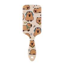 水豚大号卡通水豚头部按摩梳，女士防打结梳，气垫梳，可爱水豚气垫梳 | 日常护发+多功能生活伴侣，柔软可爱的水豚主题气垫梳，适合多种场景 - 香檳色 - 查看 13