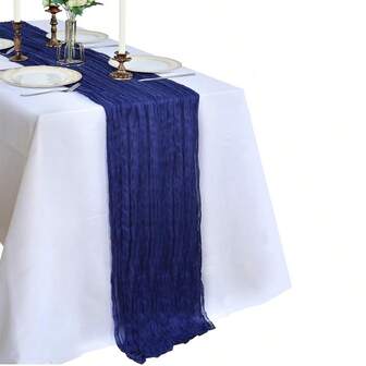 1 st. löpare i kunglig blå ostduk - elegant marinblå matbordsdekor, bohemisk lantlig halvtransparent ostduk slitstark polyesterduk, lämplig för bröllop, möhippa, vardagsmiddag - oumbärlig för bordsdekoration och dukning