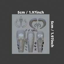 1pc Sheep Head Pentagram Goat Horn Skeleton Flower 3D Nail Art Mold, Transparent Silicone Nail Mold Decoration - 無色 - 查看 13