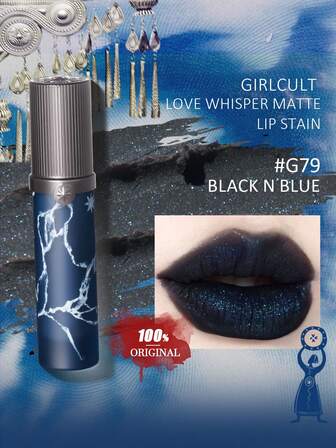 GIRLCULT 爱之细语哑光唇彩 G79 黑 N 蓝 | 不粘腻色调 | 保湿持久唇彩 | 显色度高 | 更顺滑哑光 | 超亮泽，丰盈色彩 | 不干燥 | MLBB | 3.8ml/0.13fl 盎司
