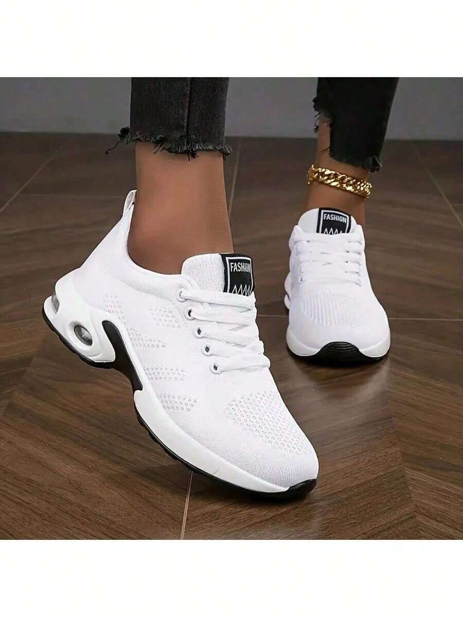 Women's New Versatile Low - Cut Casual Shoes, Mesh Women's Shoes With Soft Soles, Comfortable Single - Shoes, And Women's Thick - Soled Shoes - 白色 - 查看 1
