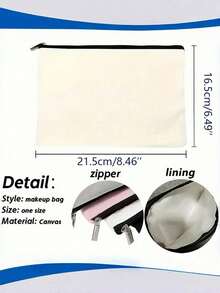 1pc Makeup Bag - Cute Cartoon Design With Pink Bow & Hearts, Zippered Cosmetic Pouch For Travel & Daily Use, Multifunctional Toiletry Organizer, Great Gift For Fans, Cosmetic Bag, Playful Design, Quality Construction, Secure Storage, Heart Pattern, Sturdy Zipper, Beauty Lovers