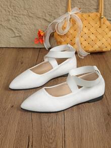 Bailarinas clásicas de moda para mujer de punta fina en negro, zapatos planos antideslizantes para exteriores, zapatillas de deporte de punta fina, mocasines, bailarinas, zapatos slip-on, bailarinas con correa elástica, bailarinas de corte bajo, bailarinas con estampado de leopardo, adecuados para fiestas, escuela, uso diario, fitness al aire libre, senderismo - Blanco - Ver 12