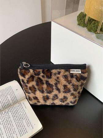 豹纹化妆包，口红袋，大容量，便携，旅行，洗漱用品收纳整理包