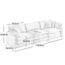 Modern Fabric Living Room Sofa 2-Piece Set, Two 2 Seater Sofa And One 3-Seater Sofa, Upholstery Large Deep Seat Set Of 3 Sofas With Comfortable Cushions And Pillows - Xám - Xem 11