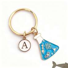 Conical Flask Keychain, Christmas And Thanksgiving Gift For Biology Students, Unisex - Blue Beaker - View 4