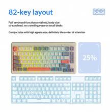 Lenovo Tastiera cablata Xiaoxin K2-82 per ufficio e gaming: tastiera meccanica silenziosa, retroilluminazione RGB a colori misti, layout compatto a 82 tasti - polvere di quarzo - Visualizzare 2