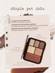 JOOCYEE LOOKBOOK MULTI PALETTE Face Palette, Everyday Makeup Palette With Highlighter, Blush, Contour, Matte & Shimmer Neutral Shades, Suitable For Commute - "Cà phê thứ Hai" - Xem 11