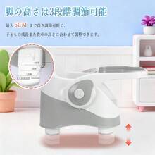 ユーカー Euker ベビーチェア ベビーローチェア 高さ3段階調節 2段テーブル付き 3点式ベルト 6カ月～4歳対象 軽量 持ち便利 ダイニングチェア用 出産祝い グレー - グレー - チェックする 5