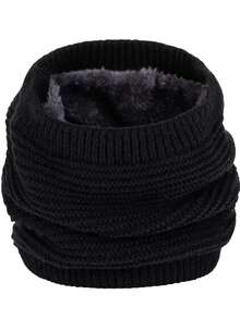 1pc Men's Simple & Convenient Knitted Neck Warmer, Soft & Stretchy Warm & Comfortable Scarf, Suitable For Winter Daily Outdoor Activities, Hiking