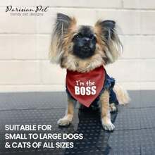 Parisian Pet Fashionable Dog Bandana – '' Printed Tie-On Neck Kerchief for Female Dogs and Cats – ize mall(S Im the Boss) - Multicolor - Ver 6