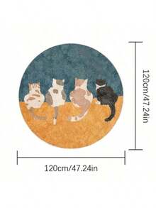 1 Stück Plüschbär Muster Teppich, runder Teppich mit niedlichem Cartoon Bär, waschbarer weicher Filzmatten geeignet für Wohnzimmer, Schlafzimmer, Leseecke - Gemütliche Heimdekoration, Wohnzimmerteppich, ideal für junge Leute zum Spielen oder Entspannen, Schlafzimmerfußmatte | Fantasievolle Raumdekoration | Pflegeleichte Matte, Schlafzimmerteppich, dekorativer Teppich für Zuhause - Verschiedenfarbig - Übersicht 6