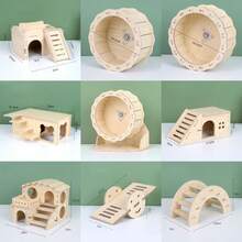 New Wooden Hamster Villa Chewable Easy To Install Platform House Cage Accessories Hamster Climb Toy Pet Supplies - Multicolor - View 7