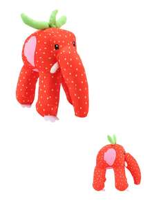 25厘米/9.84英寸 偷走大脑草莓象毛绒玩具 可爱草莓象毛绒动物装饰创意礼物 儿童生日派对家居女孩房间装饰游戏收藏品 - 紅色 - 查看 2
