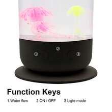 Jellyfish Lamp 2.5L USB Plug-In Jellyfish Light Lamp, LED Color Changing Jellyfish Aquarium With Speed Control & 8 Light Modes, Mood Lamp For Home Office Room, Unique Gift Idea,Great For Gifting,Best Gift For Her/Him - 黑色 - 查看 9