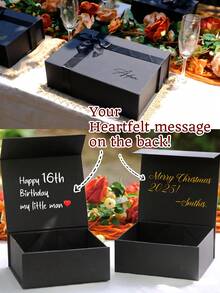 Personalized Name Gift Box, Magnetic Customized Christmas Gift Box With Lid And Ribbon, Can Be Used As Gift Box, Bridesmaid Gift Box, Women's Birthday Gift Box, Magnetic Bride Party Gift Box, Customized Name Bridesmaid Invitation Box, Empty Gift Box - Gift Box! - View 2