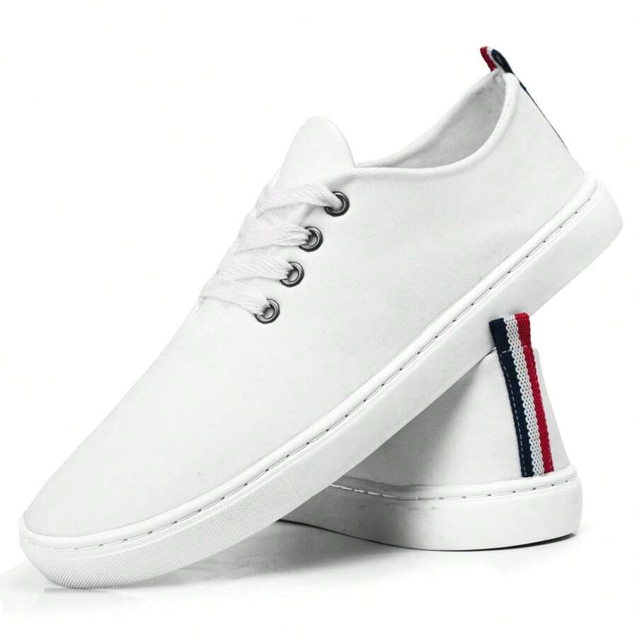Men's Casual Sneakers, Easy To Slip On, Flat Stitched Sole, New Year-End Release, Cheapest In Brazil - Blanco - Ver 1