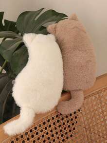 1pc Cute Cat Plush Pencil Case, Large Capacity, Creative Stationery Storage Bag, Gift, Doll Pencil Pouch