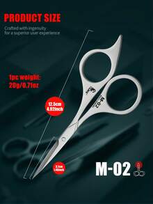 1把高品质不锈钢修容剪刀，多用途，可用于修眉、修胡、修剪头发，手工制作，男女通用，不锈钢美容工具 - 銀色 - 查看 9