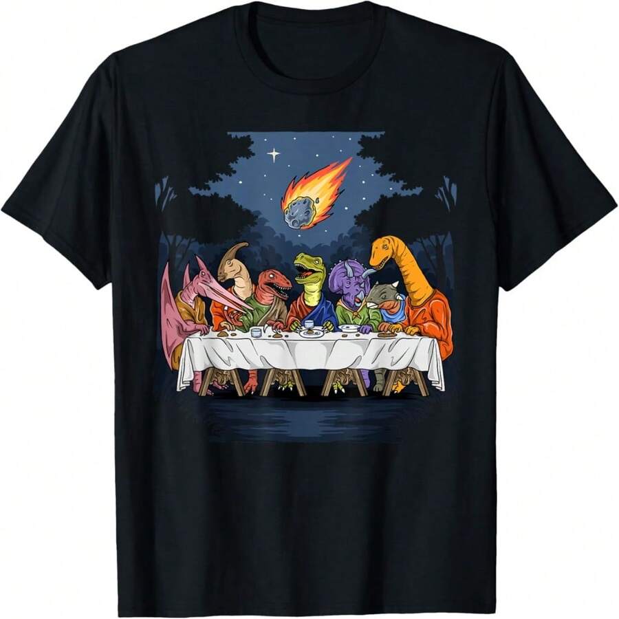 The Last Dinner Prehistoric Per Funny Dinosaur Extiion T-Shirt - Hitam 7 - View 1