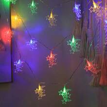 1pc Warm White/Colorful Three Stars Moon String Lights - 59.06/118in LED Fairy Lights For Festival, Home Decor, Bedroom, Party, Islamic Festival - Indoor Ambient & Religious Celebration Lighting - Multicolor - View 5