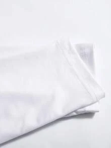 Áo thun nam dáng rộng, cỡ lớn, cổ chữ V, tay dài, chất liệu nhẹ, thích hợp mặc thường ngày, đi nghỉ mát, thể thao, màu trơn cơ bản, mùa xuân/thu. - trắng - Xem 4