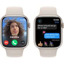 Apple Watch Series 9 (GPS) Caja de aluminio de 45mm con correa deportiva Starlight - M/L - Starlight - Luz de las estrellas - Ver 3
