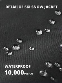 CAMEL CROWN 男士滑雪夹克冬季保暖雪地外套防水防风衣连帽工作外套单板滑雪夹克 - 黑色 - 查看 5