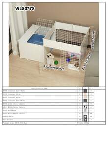 Valla para perros fácil de quitar, casa plegable para gatos con valla de patio, espacio interior grande ensamblado con área de caja de arena, zona de juego para perros pequeños, barrera de aislamiento para gatitos, jaula para perros - Multicolor - Ver 14