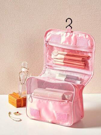 Hängande necessär för barn/tonåringar/resor, förvaringsväska för kosmetika, necessär med stor kapacitet, lämplig för resor, semester, affärsresor, dammtät och lätt förvaringsväska, sminkväska för badrum för pojkar och flickor, elever.