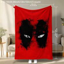 Flannel Blanket Deadpool Pattern Blanket, Soft Comfortable Throw Blanket, Cool Bedroom Bedding Blankets, Warm Napping Blanket For Home Office Travel Camping - 彩色 - 查看 2