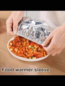 10/20/30pcs Reusable Aluminum Foil Food Covers, Stretch Wrap Lids, Thermal Insulation, Suitable For Fruits, Meals, Utensils, Food Containers, Reflective Surface, Heat Resistant - Multicolor - View 2
